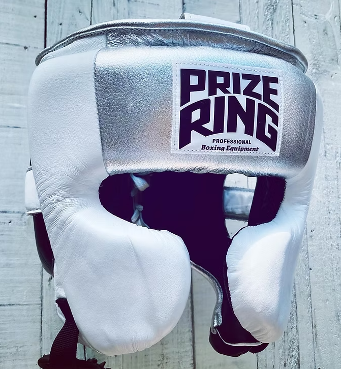 "Pro-training" Prize Ring Head guard (White/Silver)