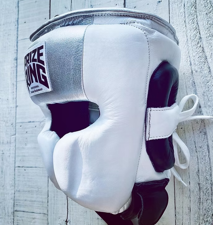"Pro-training" Prize Ring Head guard (White/Silver)