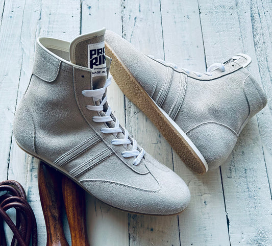 "Pro-training" Prize Ring Boxing Shoes Velour (Light Grey)