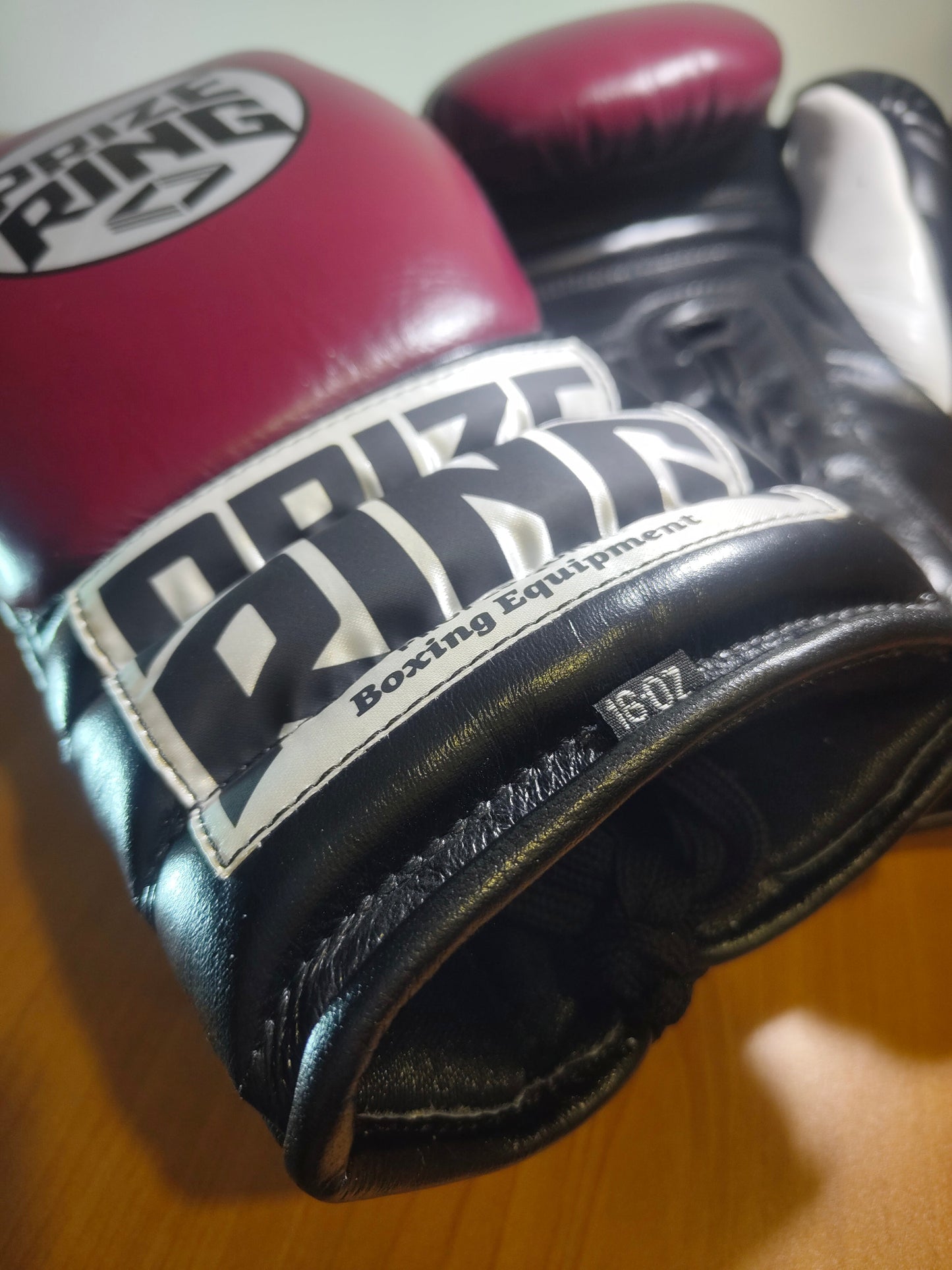 "Professional SX" Lace-Up Prize Ring Boxing Gloves (Maroon/Black)