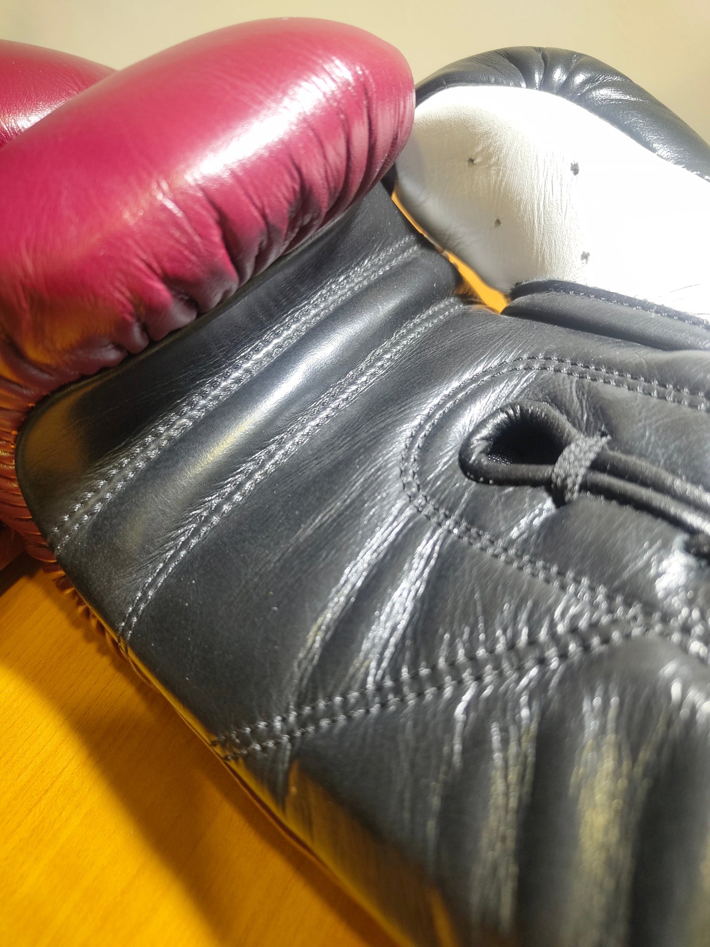 "Professional SX" Lace-Up Prize Ring Boxing Gloves (Maroon/Black)