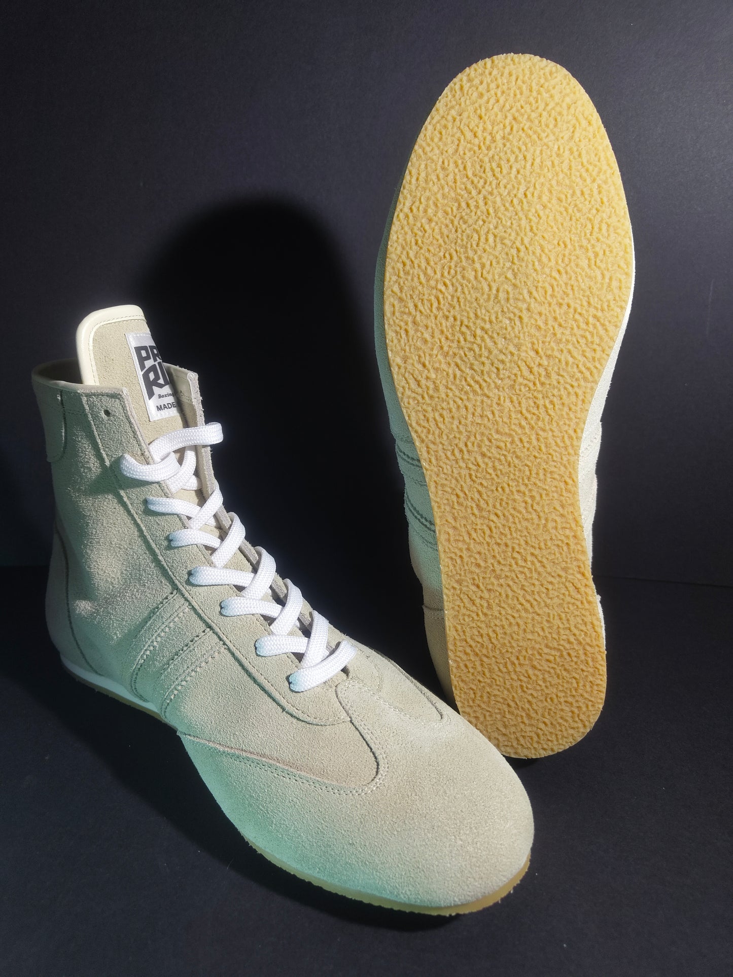 PREORDER: PRIZE RING "Pro-training" Boxing shoes Light Grey (Velour)