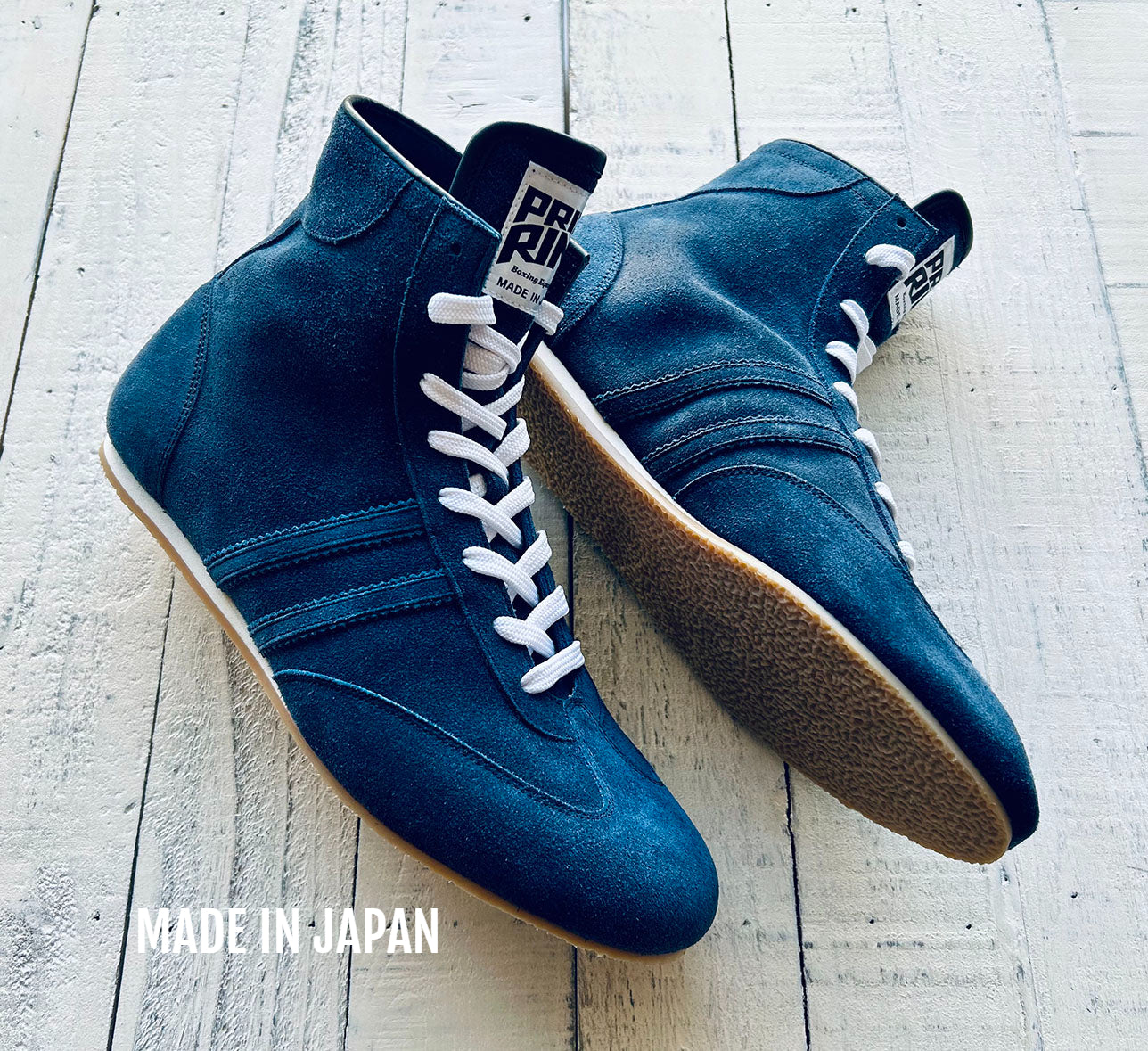 "Pro-training" Prize Ring Boxing Shoes Velour (Navy)