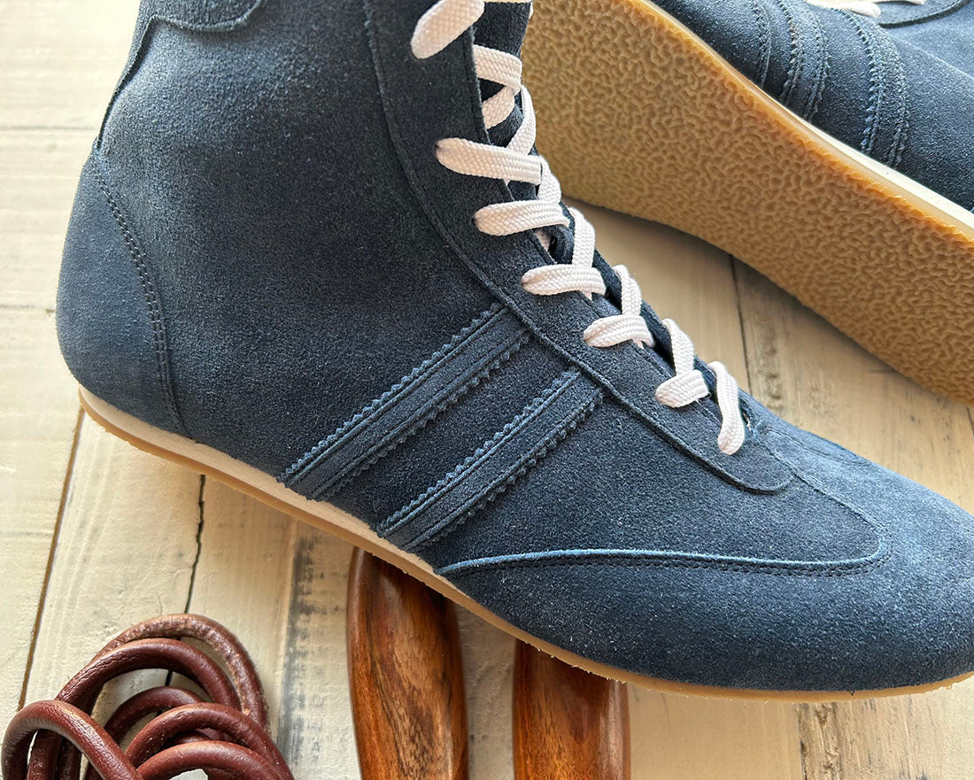 "Pro-training" Prize Ring Boxing Shoes Velour (Navy)