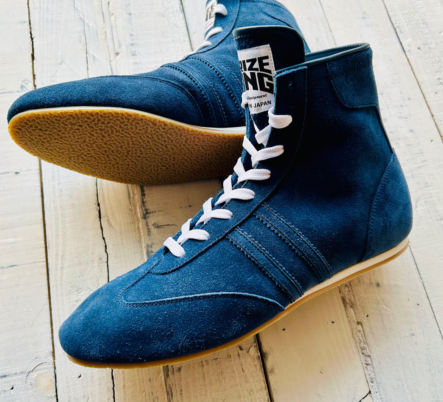 "Pro-training" Prize Ring Boxing Shoes Velour (Navy)