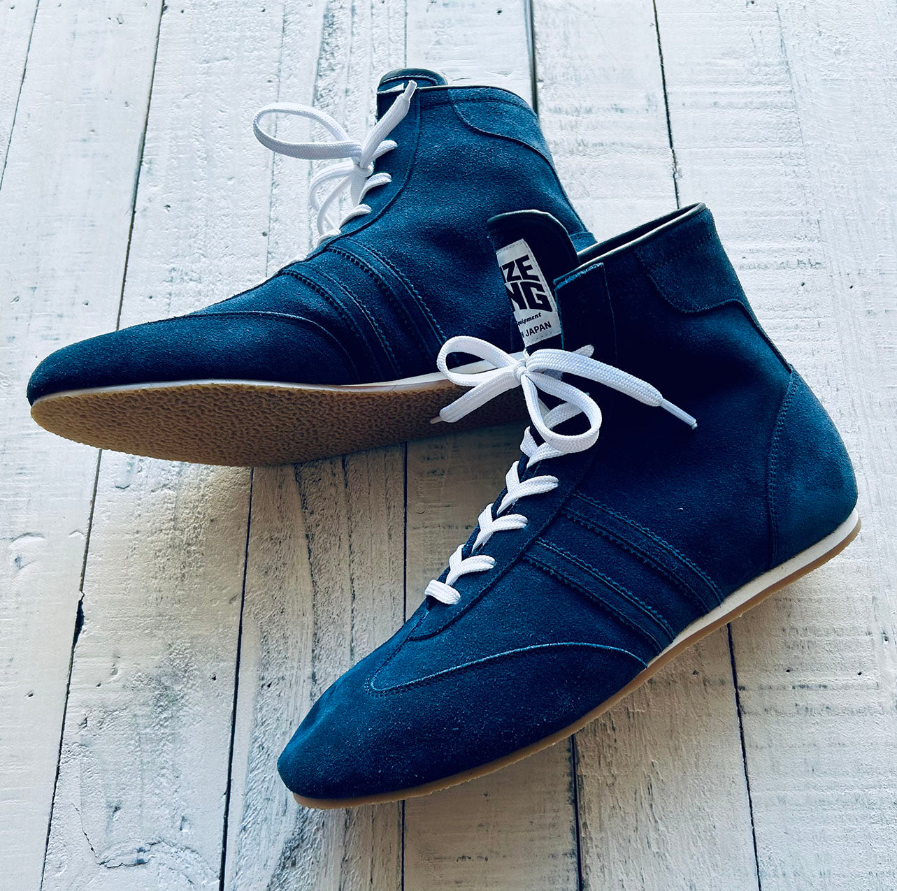 "Pro-training" Prize Ring Boxing Shoes Velour (Navy)