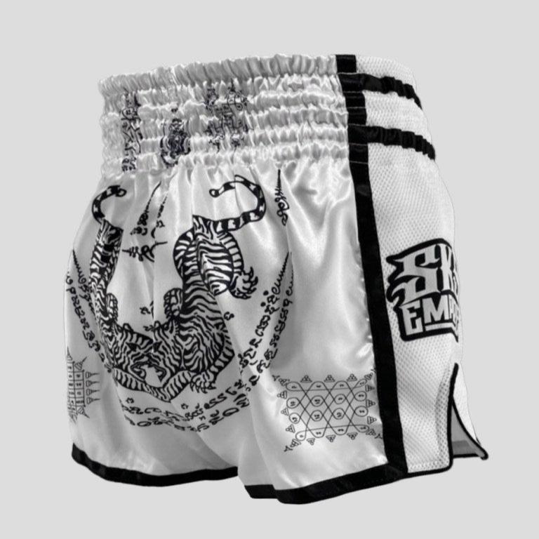 SKS EMPIRE SAKYANT TIGER & DRAGON SHORTS (WHITE)