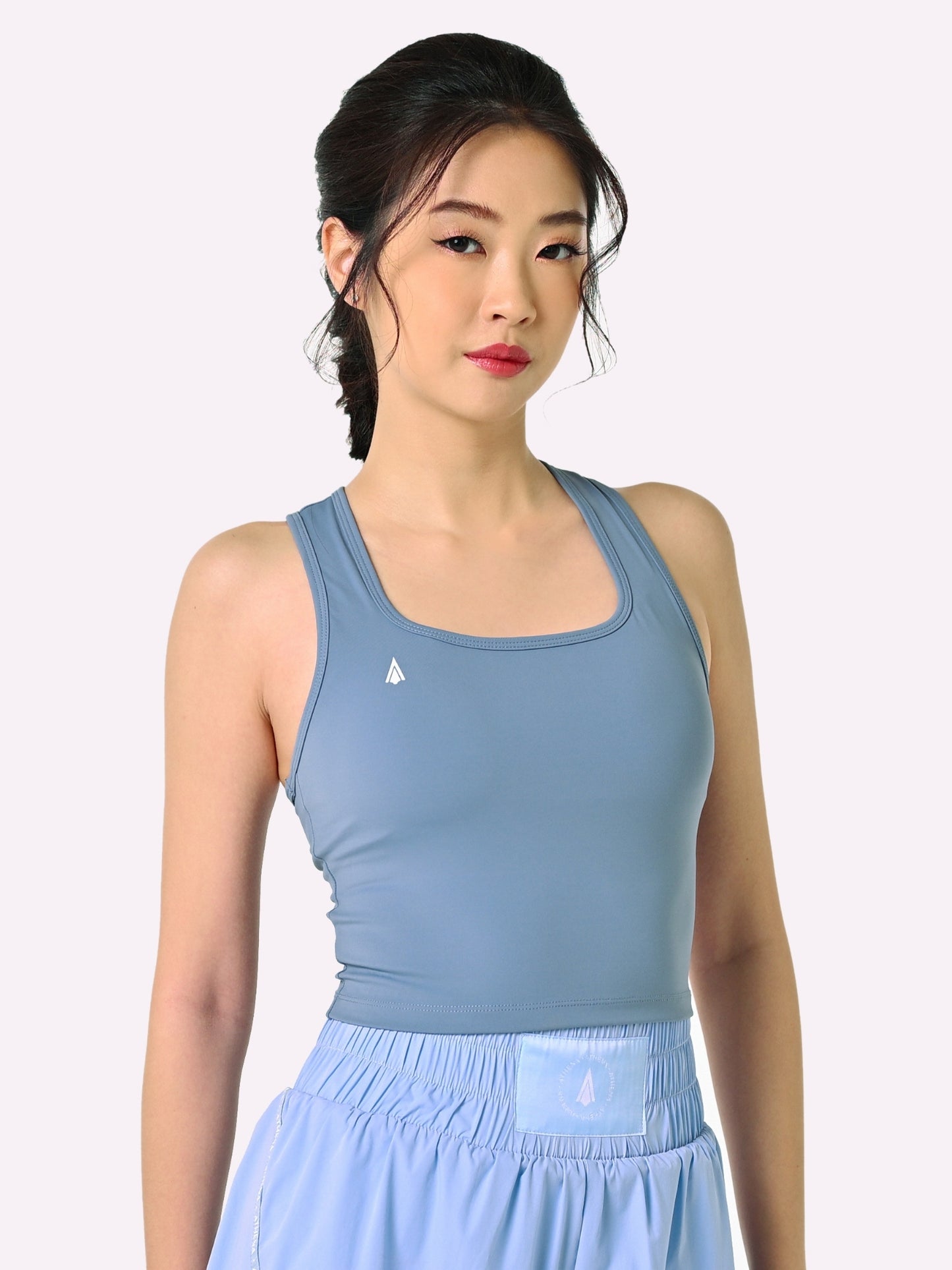 ATHENA FIGHTWEAR DIANA BUILT IN BRA CROP TOP (LIGHT BLUE)