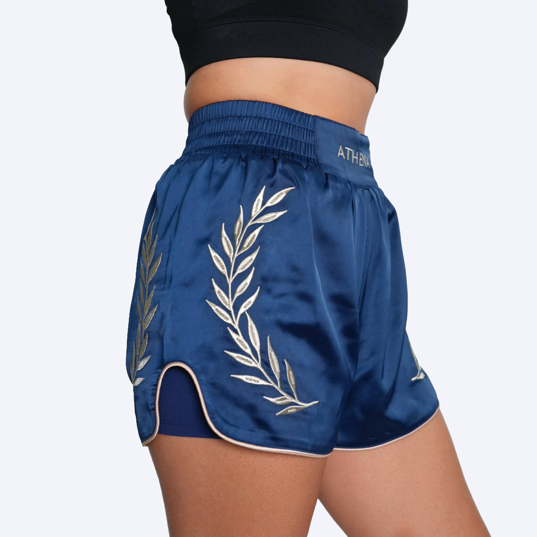 ATHENA FIGHTWEAR ATHENA MUAY THAI SHORTS (NAVY)