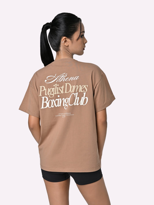 ATHENA FIGHTWEAR MILA BOXING OVERSIZED GRAPHIC TEE (DUNE)