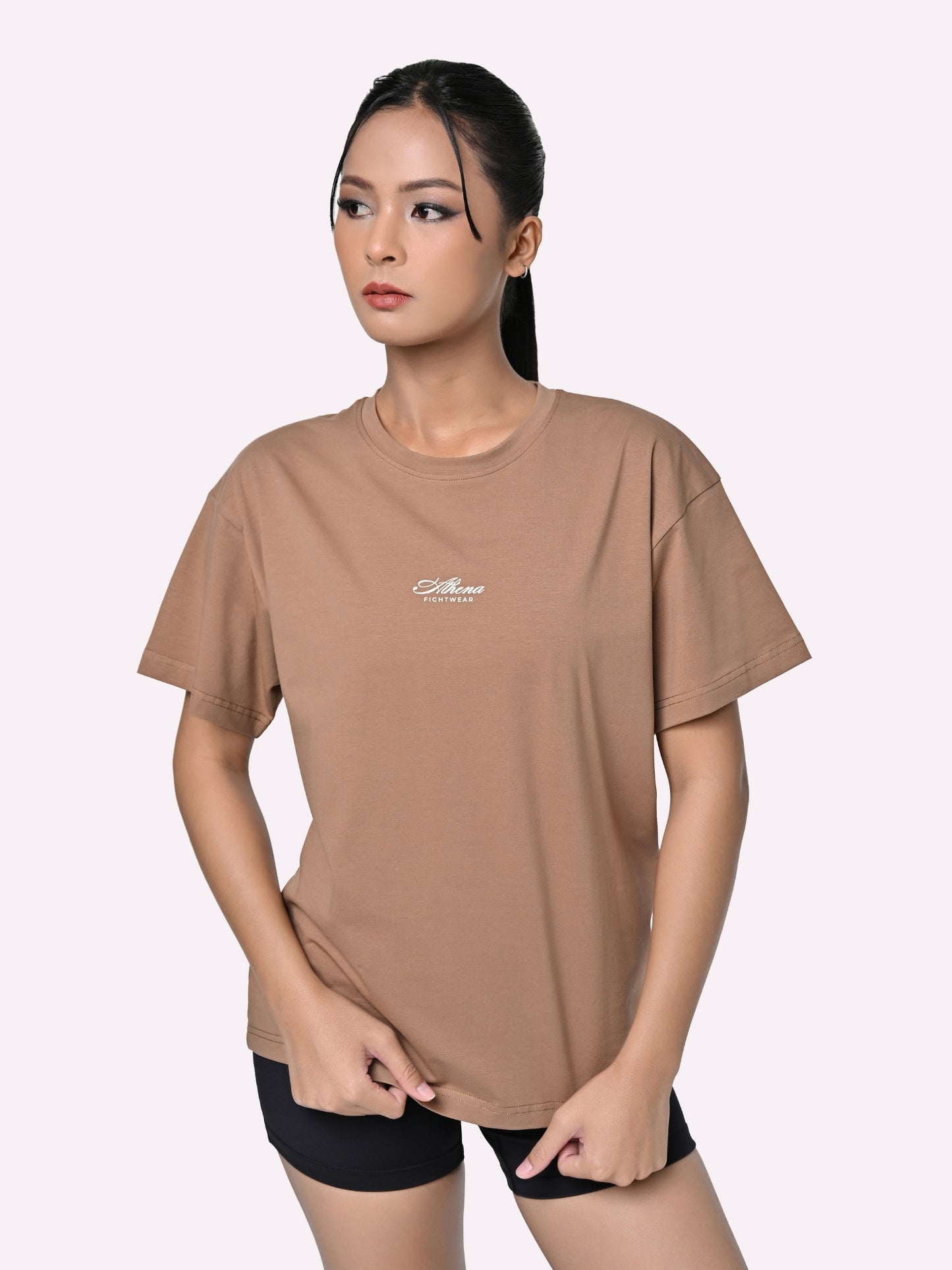 ATHENA FIGHTWEAR MILA BOXING OVERSIZED GRAPHIC TEE (DUNE)