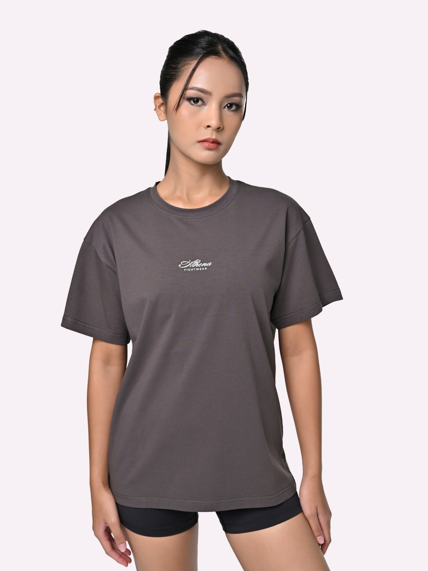 ATHENA FIGHTWEAR MILA MUAY THAI OVERSIZED GRAPHIC TEE (BLACK COFFEE)