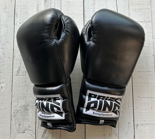 "Pro-training 1960" Lace-Up Prize Ring Boxing Gloves (Black)