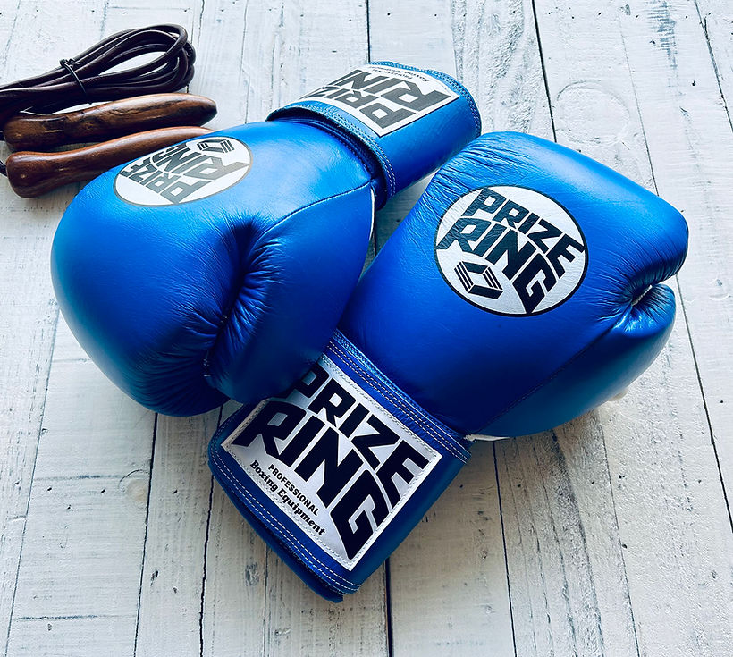 "Professional SS" Prize Ring Boxing Gloves (Blue/White Inner)