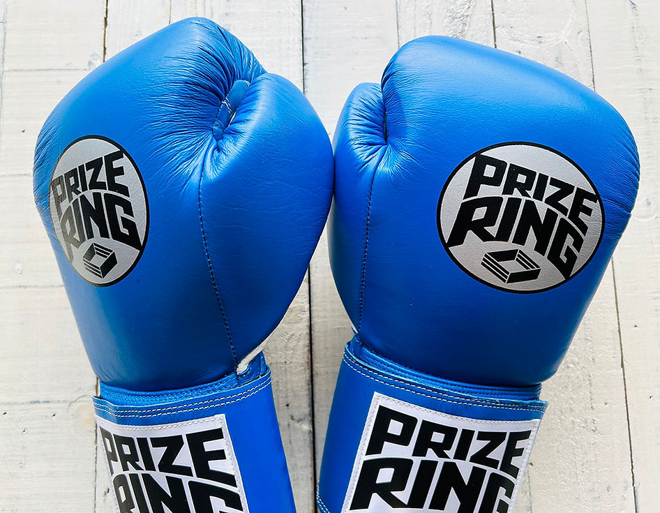"Professional SS" Prize Ring Boxing Gloves (Blue/White Inner)