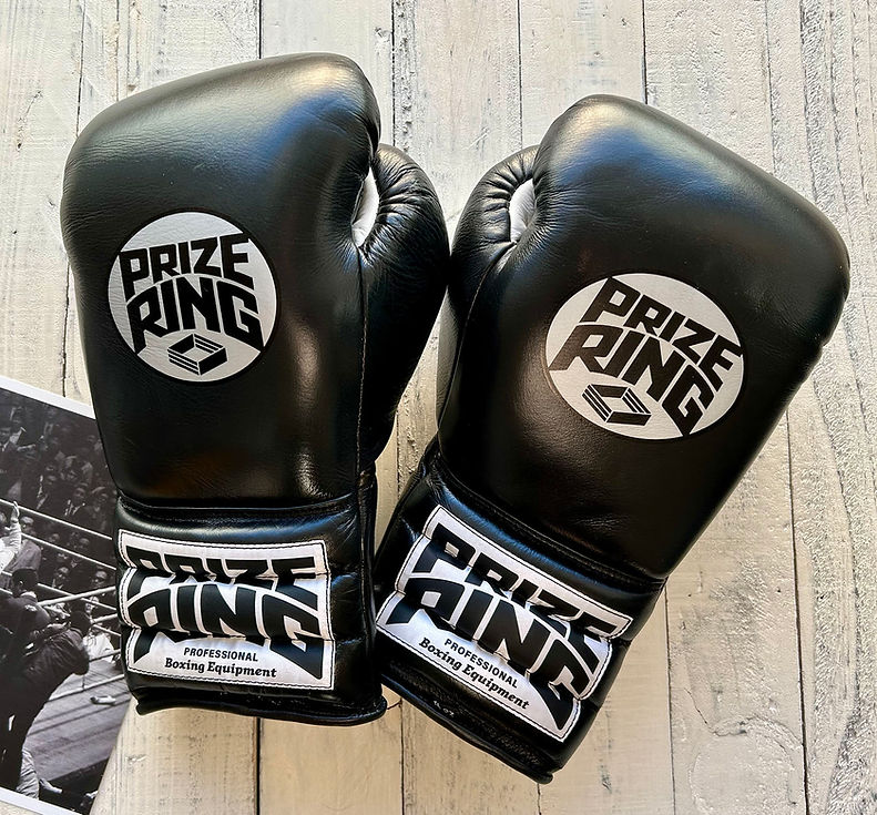 "Professional SX" Lace-Up Prize Ring Boxing Gloves (Black)