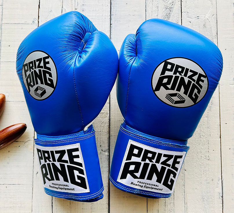 "Professional SS" Prize Ring Boxing Gloves (Blue/White Inner)