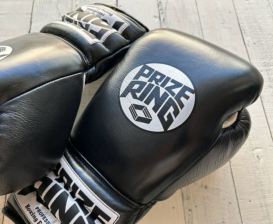 "Professional SX" Lace-Up Prize Ring Boxing Gloves (Black)