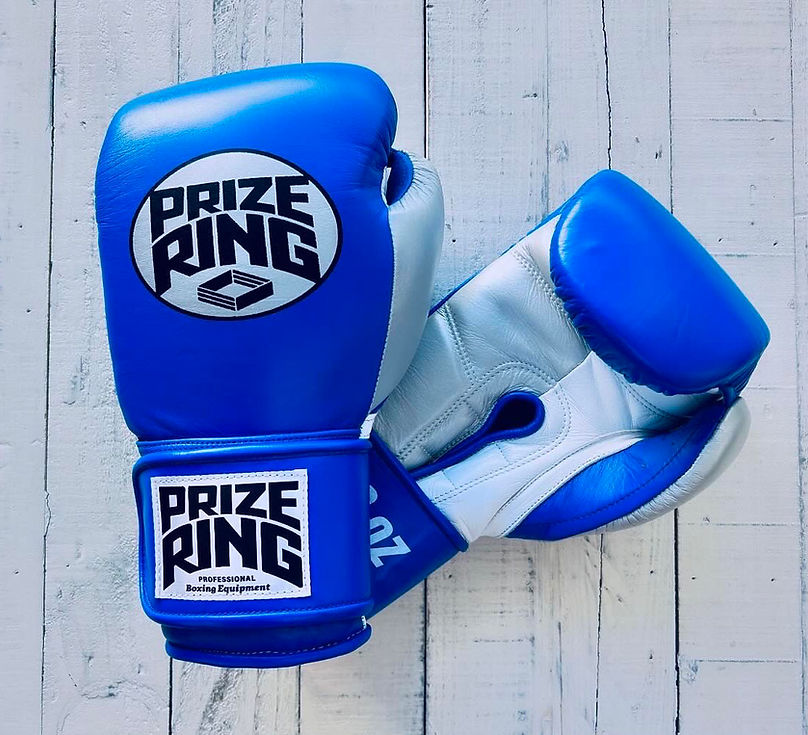"Professional SS" Prize Ring Boxing Gloves (Blue/Silver/White)