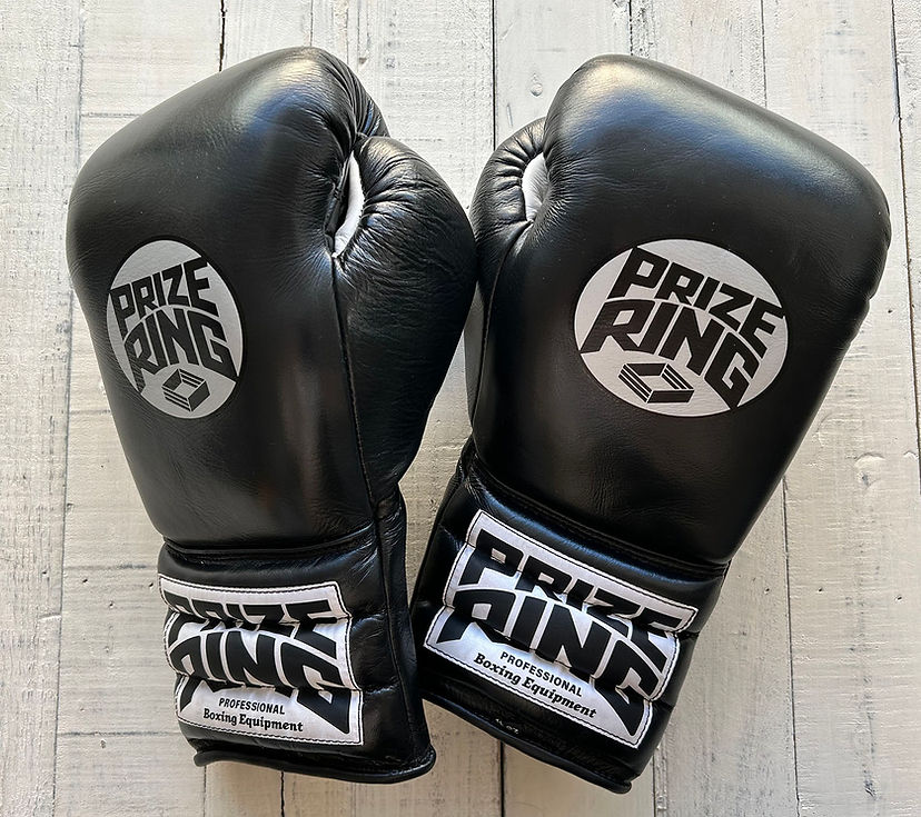 "Professional SX" Lace-Up Prize Ring Boxing Gloves (Black)