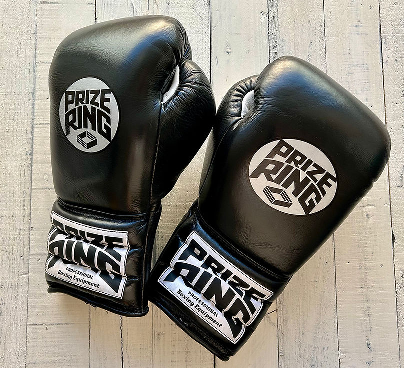 "Professional SX" Lace-Up Prize Ring Boxing Gloves (Black)