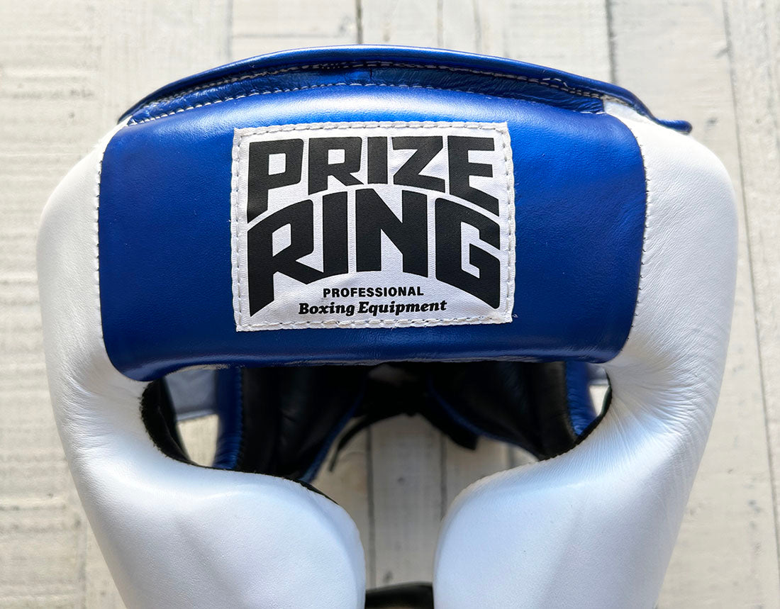 "Pro-training" Prize Ring Head guard (White/Shiny Blue)