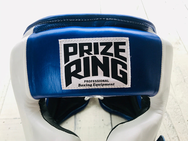 "Pro-training" Prize Ring Head guard (White/Shiny Blue)