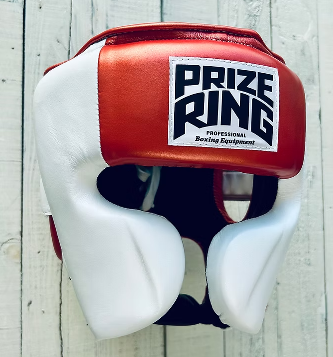 "Pro-training" Prize Ring Head guard (White/Metallic Red)