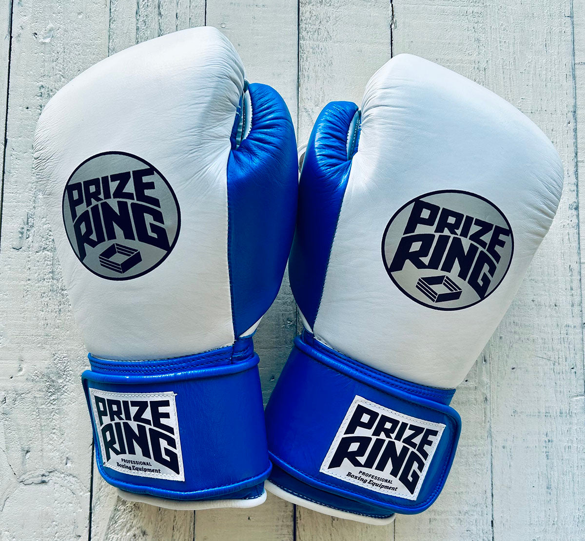 "Professional SS" Prize Ring Boxing Gloves (White/Blue)