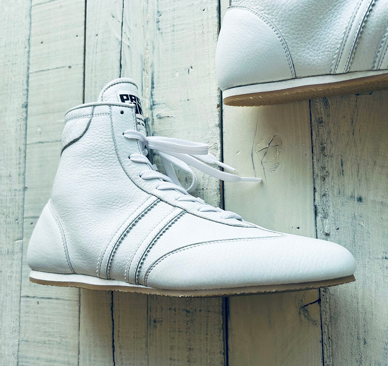 "Pro-training" Prize Ring Boxing Shoes (White)